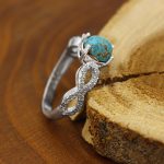 انگشتر فیروزه نیشابوری نقره زنانه طرح صابره - Image 3