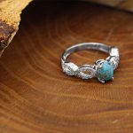 انگشتر فیروزه نیشابوری نقره زنانه طرح صابره - Image 2