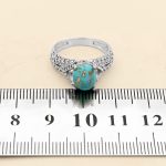 انگشتر فیروزه نیشابوری نقره زنانه طرح نسرین - Image 4