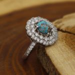 انگشتر فیروزه نیشابوری نقره زنانه طرح هانیه - Image 3