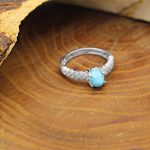 انگشتر فیروزه نیشابوری نقره زنانه طرح عطیه - Image 3