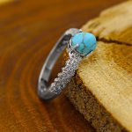 انگشتر فیروزه نیشابوری نقره زنانه طرح عطیه - Image 2