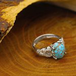 انگشتر فیروزه نیشابوری نقره زنانه طرح مونیکا - Image 3