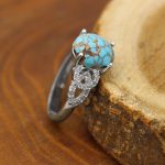 انگشتر فیروزه نیشابوری نقره زنانه طرح مونیکا - Image 2