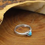 انگشتر فیروزه نیشابوری نقره زنانه طرح آمنه - Image 3