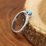 انگشتر فیروزه نیشابوری نقره زنانه طرح آمنه - Image 2
