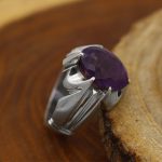 انگشتر آمیتیست نقره مردانه دست ساز طرح رندان - Image 2