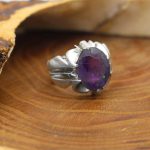 انگشتر آمیتیست نقره مردانه دست ساز طرح رندان - Image 4