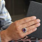 انگشتر آمیتیست نقره مردانه دست ساز طرح رندان - Image 3