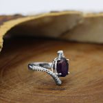 انگشتر آمیتیست الماس تراش نقره زنانه طرح فائزه - Image 2