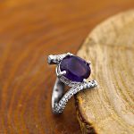 انگشتر آمیتیست الماس تراش نقره زنانه طرح فائزه - Image 3