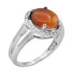 انگشتر عقیق سرخ یمنی نقره زنانه طرح بارانا