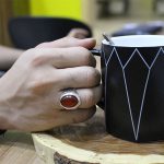 انگشتر عقیق سرخ نقره مردانه دست ساز طرح مهران + حرز امام جواد (ع) - Image 4