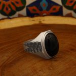 انگشتر عقیق مشکی نقره مردانه دست ساز طرح یوسف + حرز امام جواد (ع) - Image 2