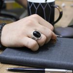 انگشتر عقیق مشکی نقره مردانه دست ساز طرح یوسف + حرز امام جواد (ع) - Image 4