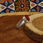 انگشتر عقیق سرخ یمنی نقره دست ساز مردانه و زنانه طرح حصین + حرز امام جواد (ع) - Image 3