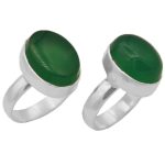 انگشتر ست زنانه و مردانه عقیق سبز نقره دست ساز طرح معظم + حرز امام جواد (ع)