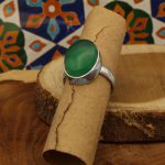 انگشتر ست زنانه و مردانه عقیق سبز نقره دست ساز طرح معظم + حرز امام جواد (ع) - Image 2