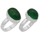 انگشتر ست زنانه و مردانه عقیق سبز نقره دست ساز طرح آرامش + حرز امام جواد (ع)