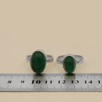 انگشتر ست زنانه و مردانه عقیق سبز نقره دست ساز طرح آرامش + حرز امام جواد (ع) - Image 4