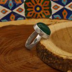 انگشتر ست زنانه و مردانه عقیق سبز نقره دست ساز طرح آرامش + حرز امام جواد (ع) - Image 3