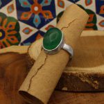 انگشتر ست زنانه و مردانه عقیق سبز نقره دست ساز طرح آرامش + حرز امام جواد (ع) - Image 2