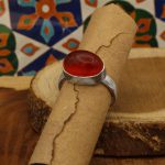 انگشتر ست عقیق سرخ نقره مردانه و زنانه دست ساز طرح همراه + حرز امام جواد (ع) - Image 3