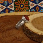 انگشتر ست عقیق سرخ نقره مردانه و زنانه دست ساز طرح همراه + حرز امام جواد (ع) - Image 2