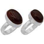 انگشتر ست عقیق سرخ نقره مردانه و زنانه دست ساز طرح خوشبختی + حرز امام جواد (ع)