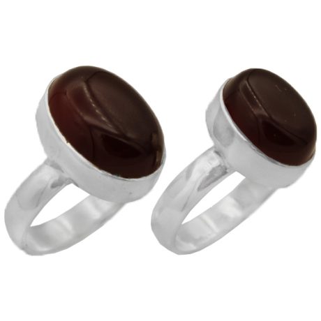 انگشتر ست عقیق سرخ نقره مردانه و زنانه دست ساز طرح خوشبختی + حرز امام جواد (ع)