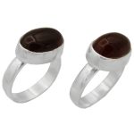 انگشتر ست مردانه و زنانه عقیق سرخ نقره دست ساز طرح زندگی + حرز امام جواد (ع)