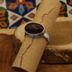 انگشتر ست مردانه و زنانه عقیق سرخ نقره دست ساز طرح زندگی + حرز امام جواد (ع) - Image 2