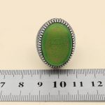 انگشتر عقیق سبز نقره مردانه طرح حامد + حرز امام جواد (ع) + آیت الکرسی - Image 5