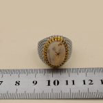 انگشتر عقیق شجر نقره مردانه طرح دورطلایی عطار - Image 5