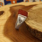 انگشتر عقیق سرخ نقره مردانه طرح صائب - Image 3