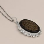 گردنبند عقیق مشکی نقره مردانه و زنانه دست ساز طرح پیچک + حرز امام جواد (ع) + آیت الکرسی - Image 3