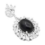 گردنبند عقیق مشکی نقره زنانه طرح روزنه