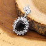 گردنبند عقیق مشکی نقره زنانه طرح روزنه - Image 3