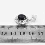 گردنبند عقیق مشکی نقره زنانه طرح روزنه - Image 4