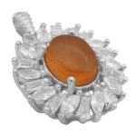 گردنبند عقیق سرخ یمنی نقره زنانه طرح پریزاد