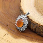 گردنبند عقیق سرخ یمنی نقره زنانه طرح پریزاد - Image 2