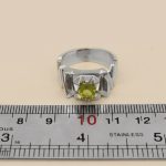 انگشتر زبرجد الماس تراش نقره مردانه دست ساز طرح شباهنگ - Image 5