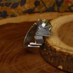 انگشتر زبرجد الماس تراش نقره مردانه دست ساز طرح شباهنگ - Image 3