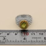 انگشتر زبرجد الماس تراش نقره مردانه طرح حسام - Image 5