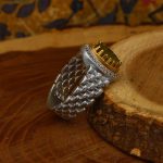 انگشتر زبرجد الماس تراش نقره مردانه طرح حسام - Image 2