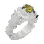 انگشتر زبرجد الماس تراش نقره مردانه دست ساز طرح سهراب