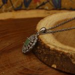 گردنبند زمرد الماس تراش نقره زنانه طرح هیلاری - Image 3