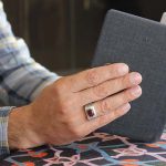 انگشتر یاقوت سرخ الماس تراش نقره مردانه دست ساز طرح شاهسوند - Image 4