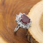 انگشتر یاقوت سرخ الماس تراش نقره زنانه طرح مهناز - Image 3