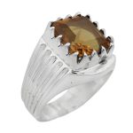 انگشتر الکساندریت الماس تراش نقره دست ساز مردانه طرح سیستان